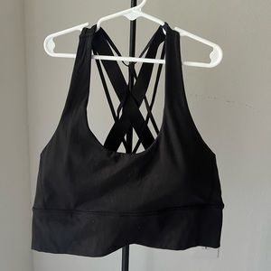 Vitality (Balance Athletica) Black Strappy detail Sports Bra.